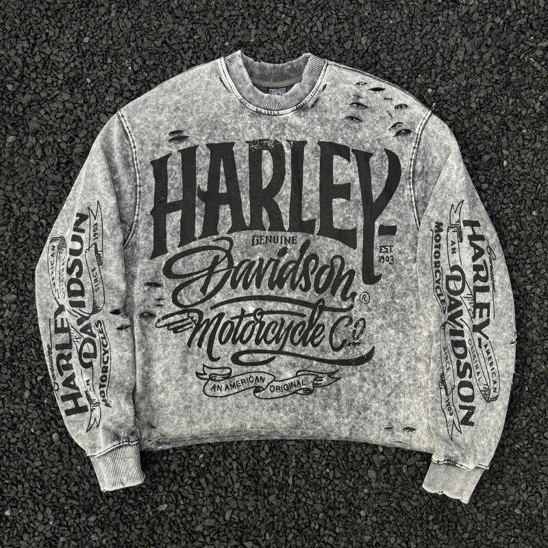 Unisex Vintage sweatshirt Harley Choppers Legendary Motorcycle â€?Limited Edition Crewneck Sweatshirt (Heavyweight, Washed & Distressed Finish)