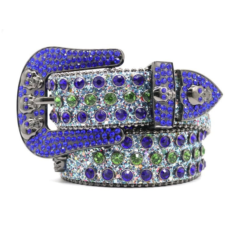 Hip-hop punk rhinestone belt punk full diamond alloy pin buckle