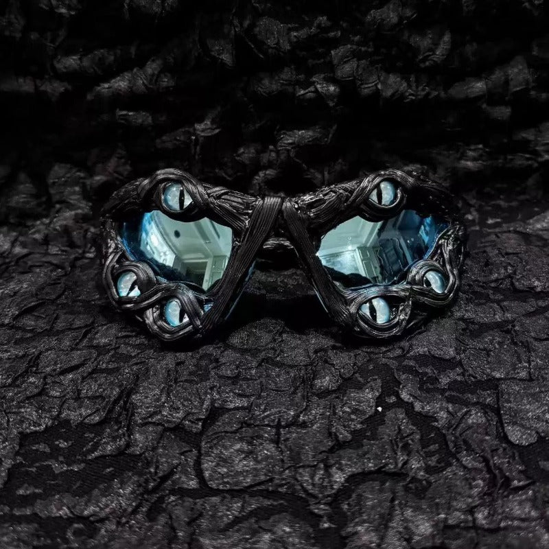 Trendy punk glasses devil eyes