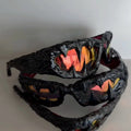 Trendy punk glasses dark style