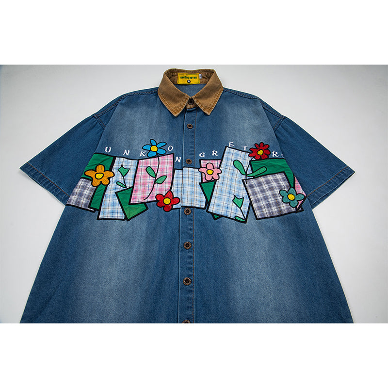 Unisex vintage T-shirt Polo shirt with a stand-up collar