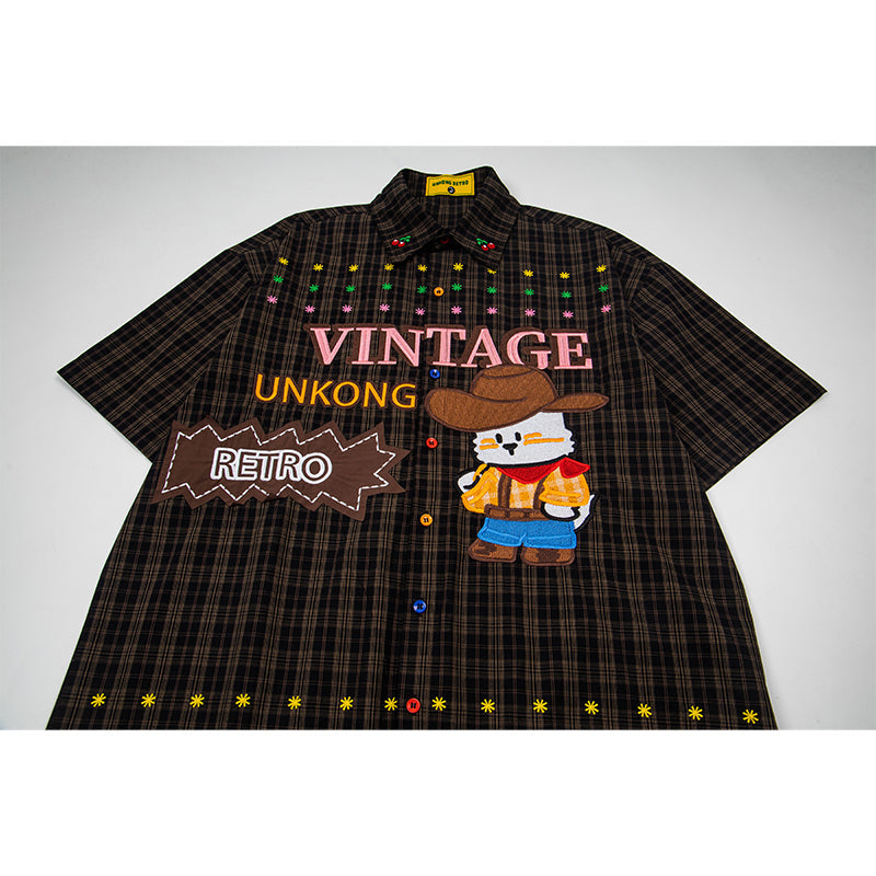 Unisex vintage T-shirt Polo shirt with a stand-up collar