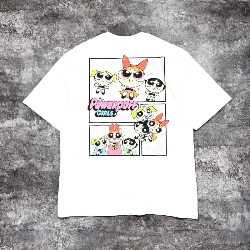 Unisex Vintage T Shirts THE POWERPUFF GIRLS Limited Edition Washed & Distressed Short-Sleeve T-Shirt. Custom heavyweight brushed fabric with a vintage feel; high-quality direct-to-garment (DTG) white ink printing; premium texture throughout.