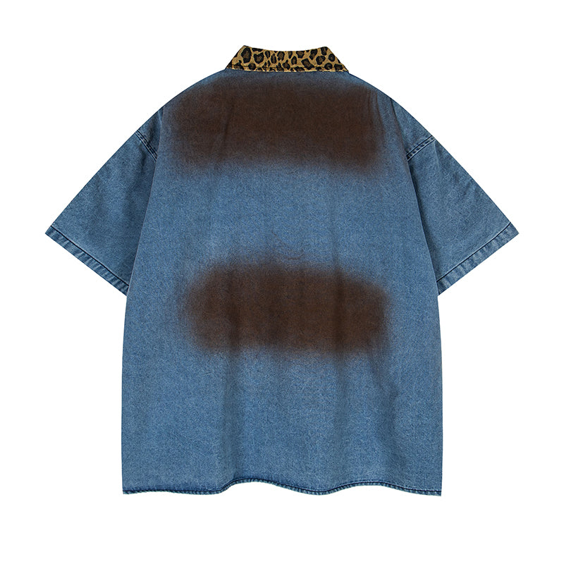 Unisex vintage T-shirt Polo shirt with a stand-up collar