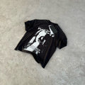 ERD T Shirts Dark Retro Distressed Lady Portrait With Text Street Casual Top