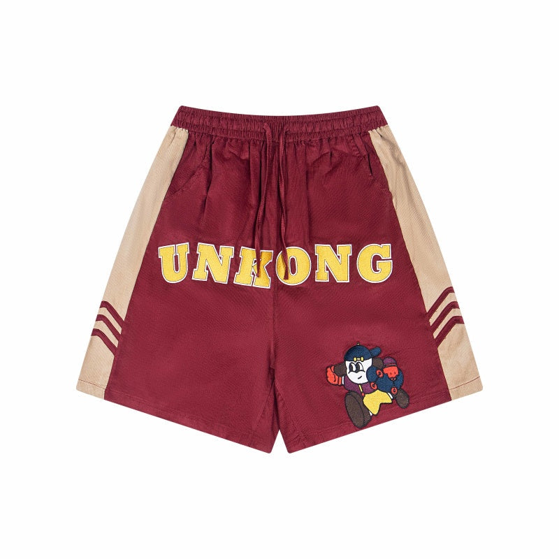 Street-style vintage denim shorts Corduroy Y2K Vintage Cartoon Graphic Loose Drawstring Shorts