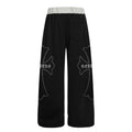 American-style streetwear harem pants  Cross Embroidery Street Trousers Fleece-lined and thickened