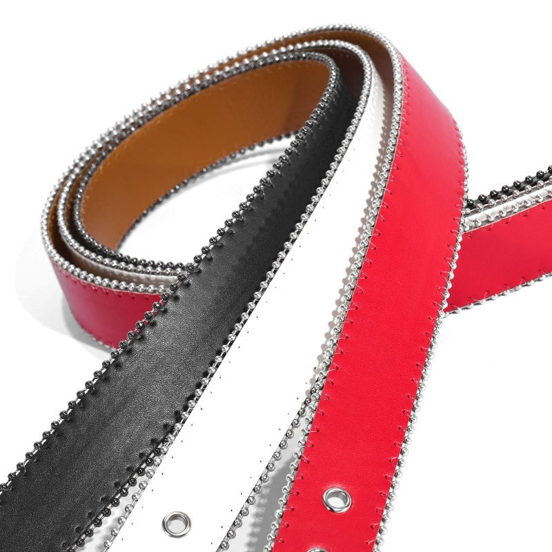 Hip-hop punk rhinestone belt punk style