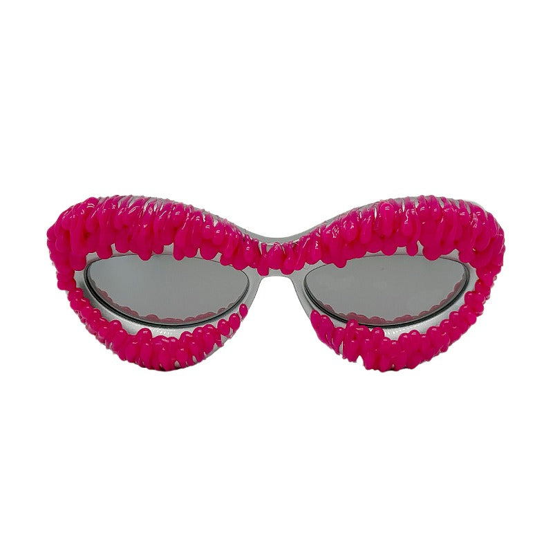 Trendy punk glasses y2k retro frog eyes weird