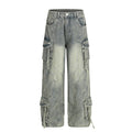 American-style streetwear harem pants Heavy Distressed Sanded Aged Retro Craft