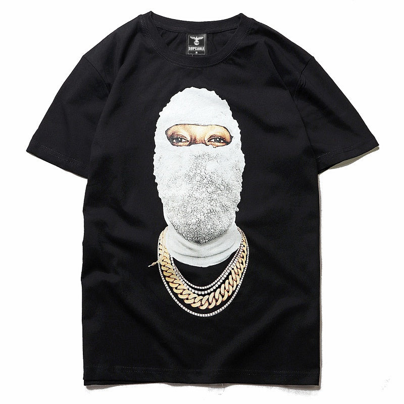 Mens T-shirt Vintage American-style Biker-style Harley hand-painted skull
