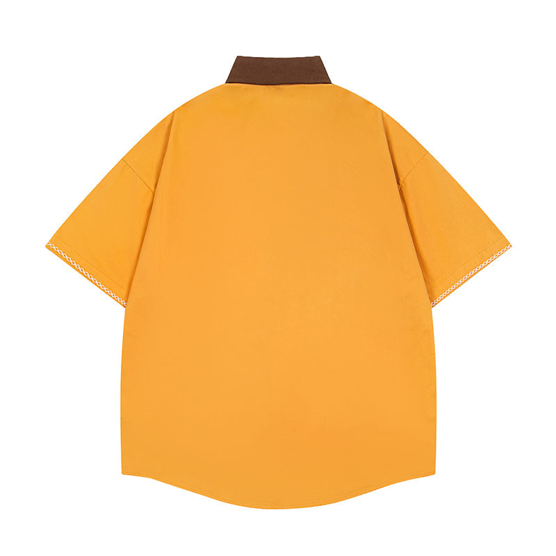 Unisex vintage T-shirt Polo shirt with a stand-up collar