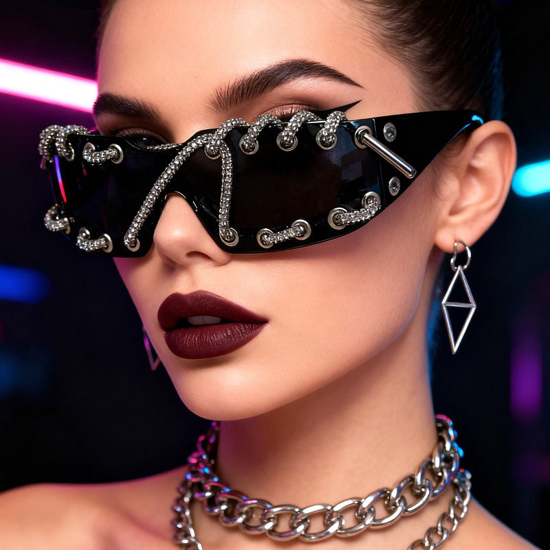 Trendy punk glasses retro