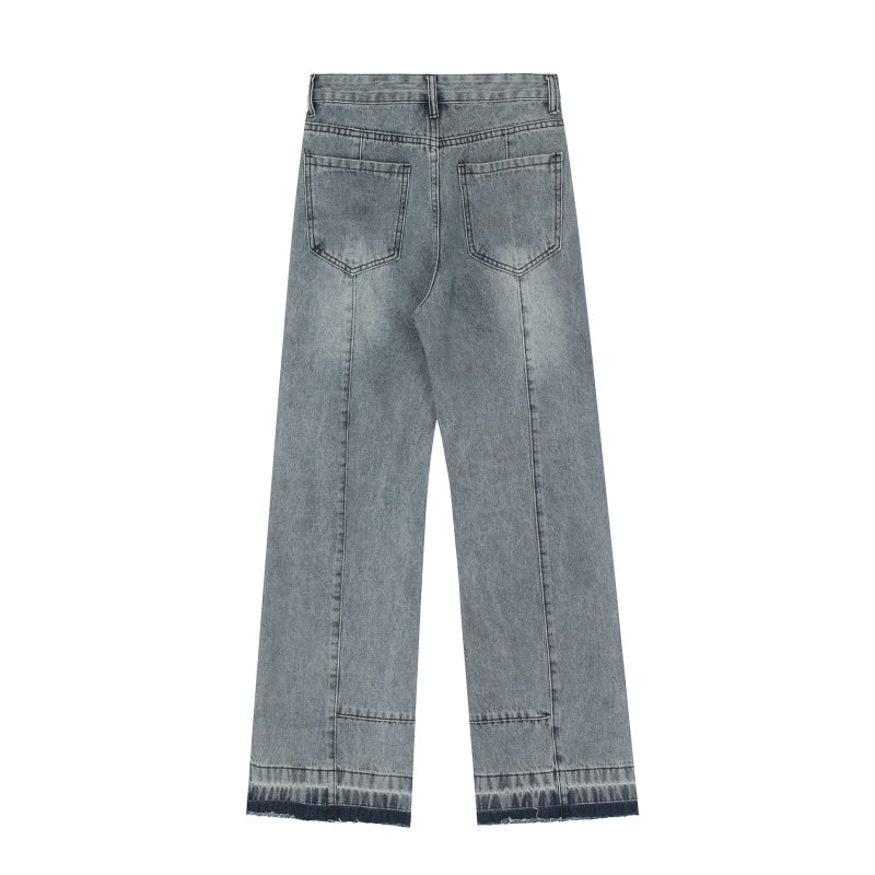 American-style streetwear harem pants Contrast stitched graphic distressed bottoms
