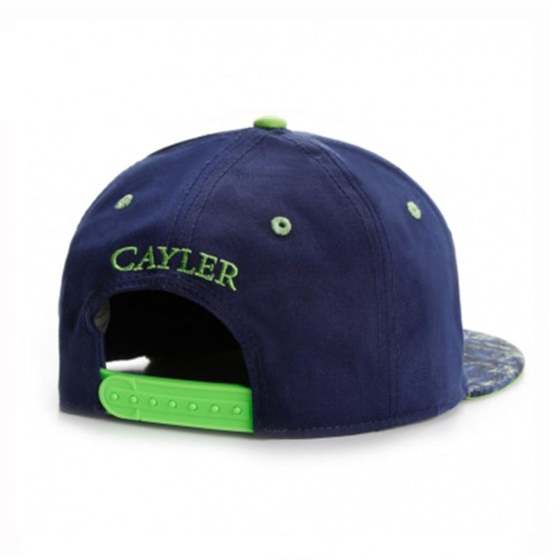 Trendy flat brimmed snapback hatsholding cigarette for sunshade