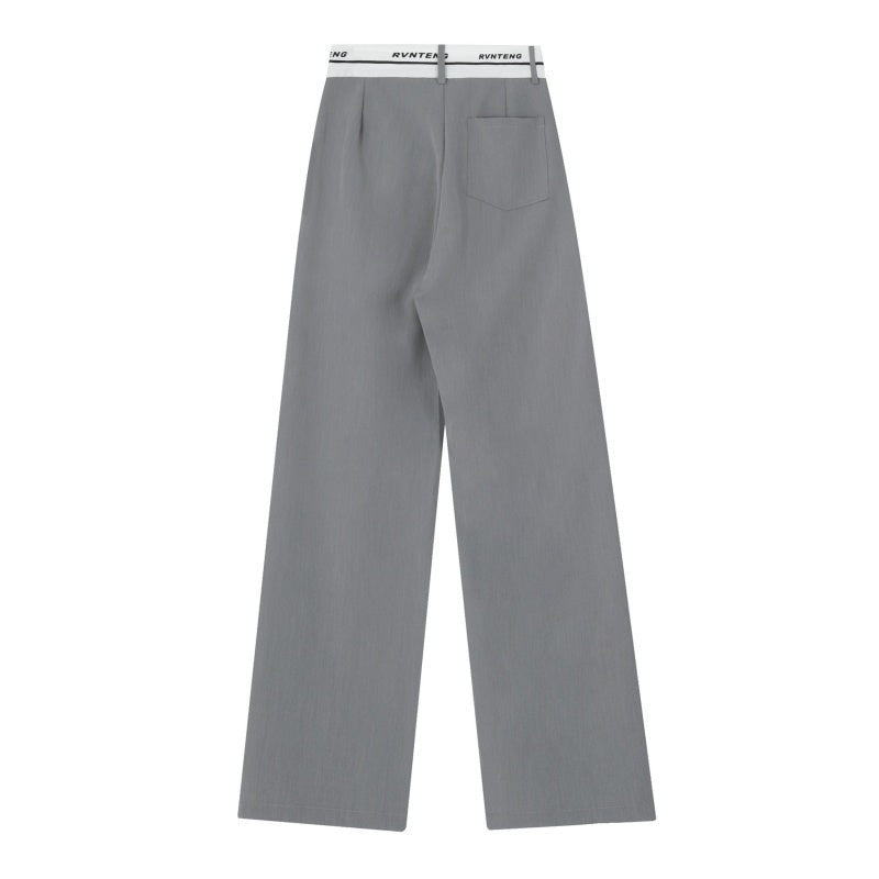 American-style streetwear harem pants High Waist Front Pleated Relaxed Suit Trousers