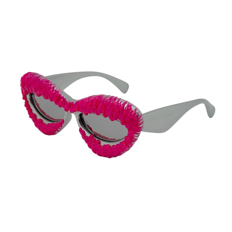 Trendy punk glasses y2k retro frog eyes weird