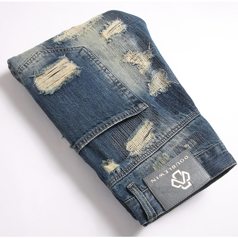 Mens Fashion Jeans damaged #027 Pure cotton high quality