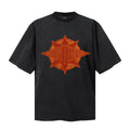 Saint Michael T Shirts Faded Orange Star Symbol SAINTJEARS Typography Washed Black Short Sleeve Print