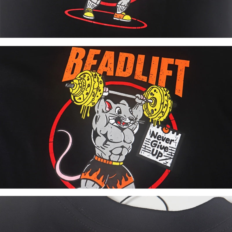 Mens T-shirt Vintage American-style Weightlifting style personalized print