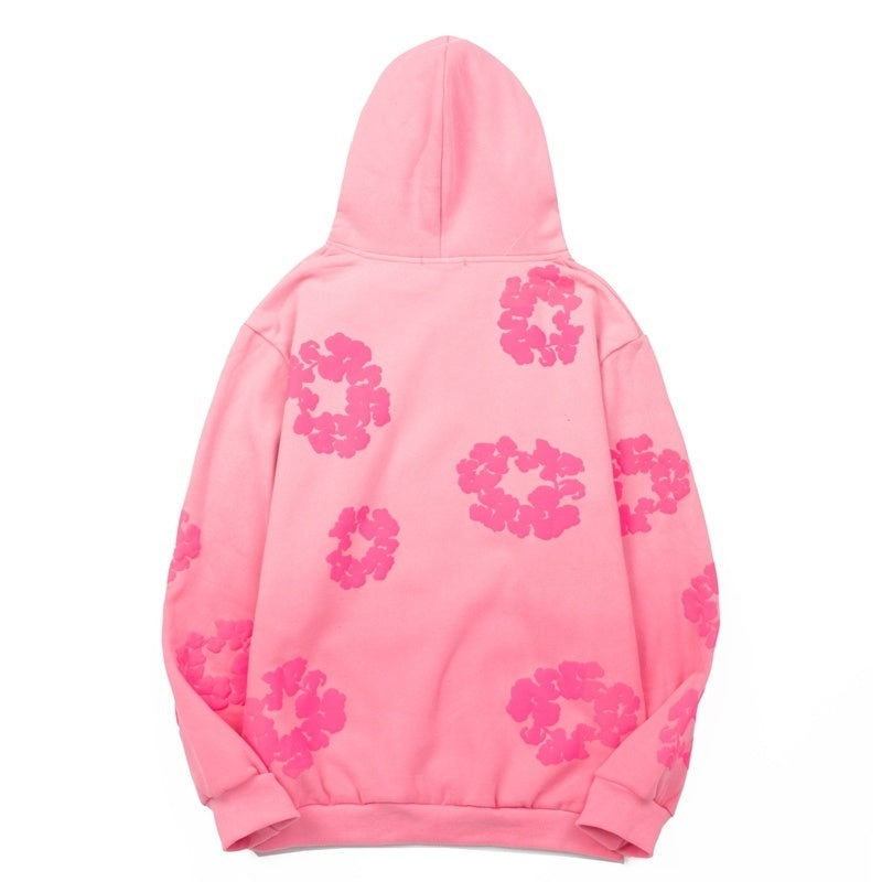 Denim Tears Hoodie Fleece Embossed Cotton Wreath Graphic Oversized Hooded