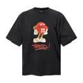 Saint Michael T Shirts Distressed Cartoon Red M&M Figure With Handwritten RED! Streetwear Print