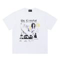 ERD T Shirts Two-Sided Vintage Photo Print Contrast Casual Tee