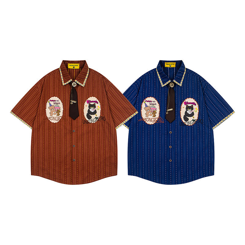 Unisex vintage T-shirt Polo shirt with a stand-up collar
