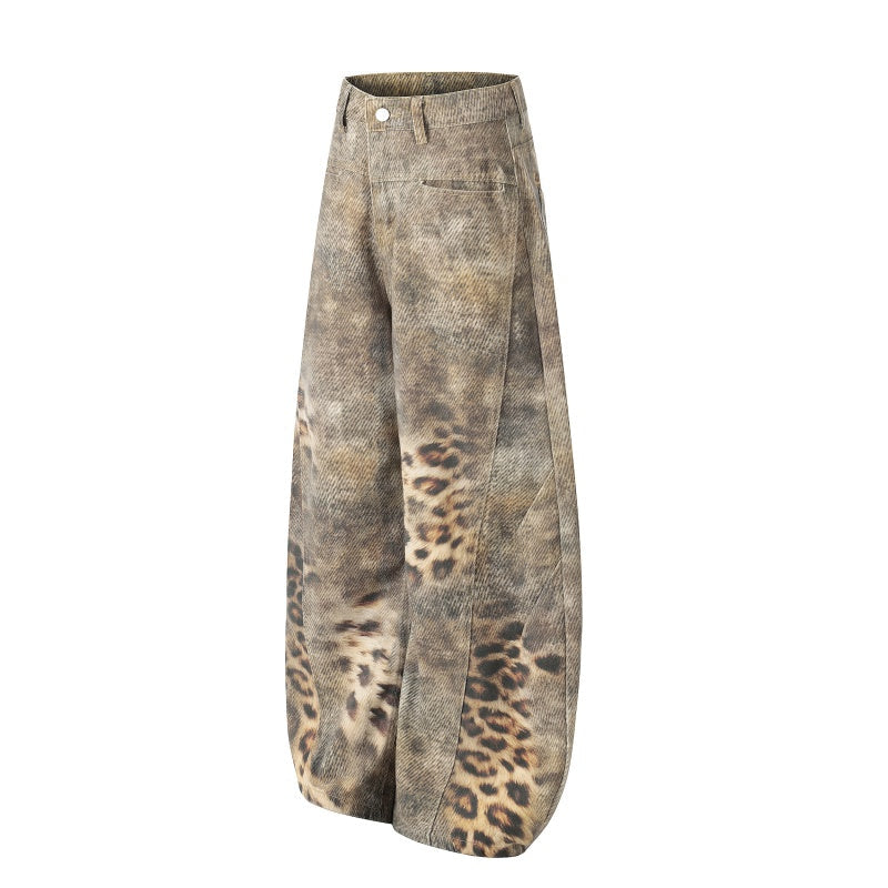 American-style streetwear harem pants Faded Multi-Print Voluminous Apparel