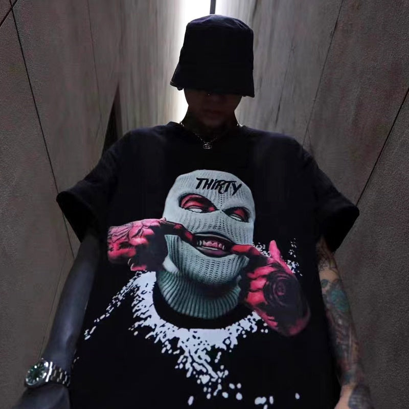 Mens T-shirt Vintage Masked avatar with a unique print
