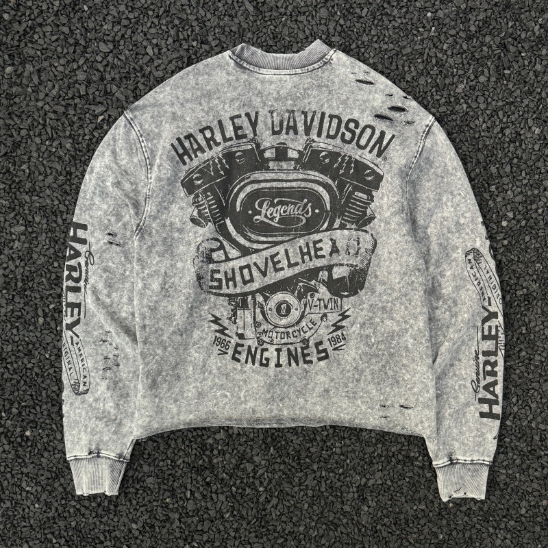 Unisex Vintage sweatshirt Harley Choppers Legendary Motorcycle â€?Limited Edition Crewneck Sweatshirt (Heavyweight, Washed & Distressed Finish)