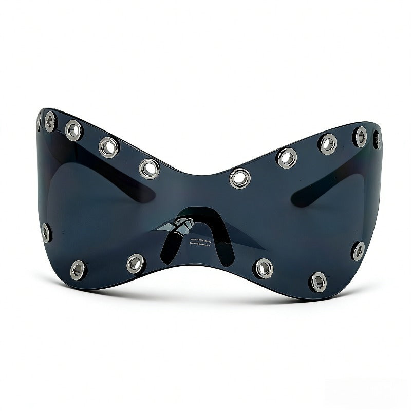 Trendy punk glasses metal rivets