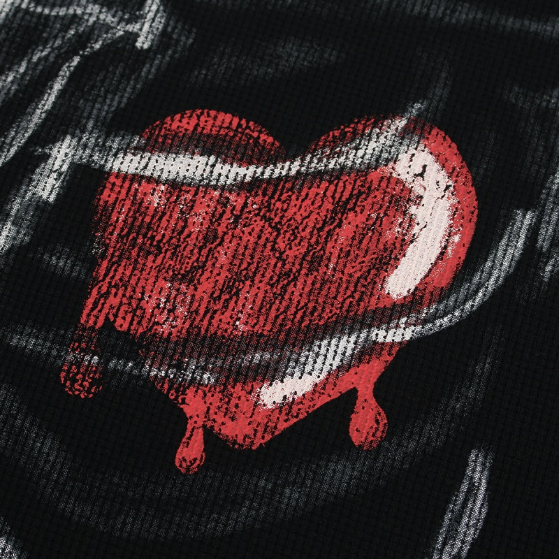 Unisex vintage T-shirt Heart print pattern