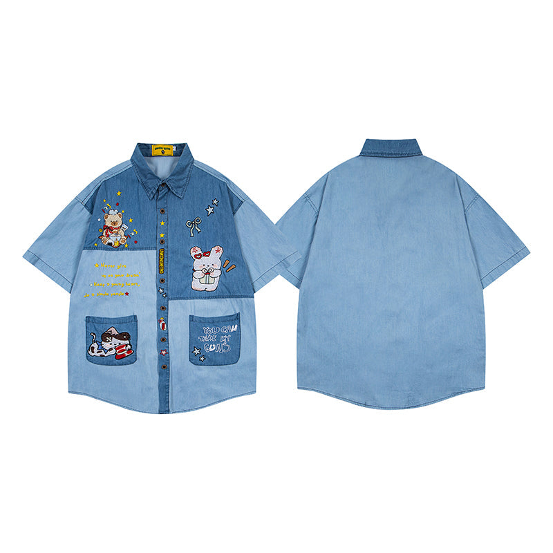Unisex vintage T-shirt Polo shirt with a stand-up collar