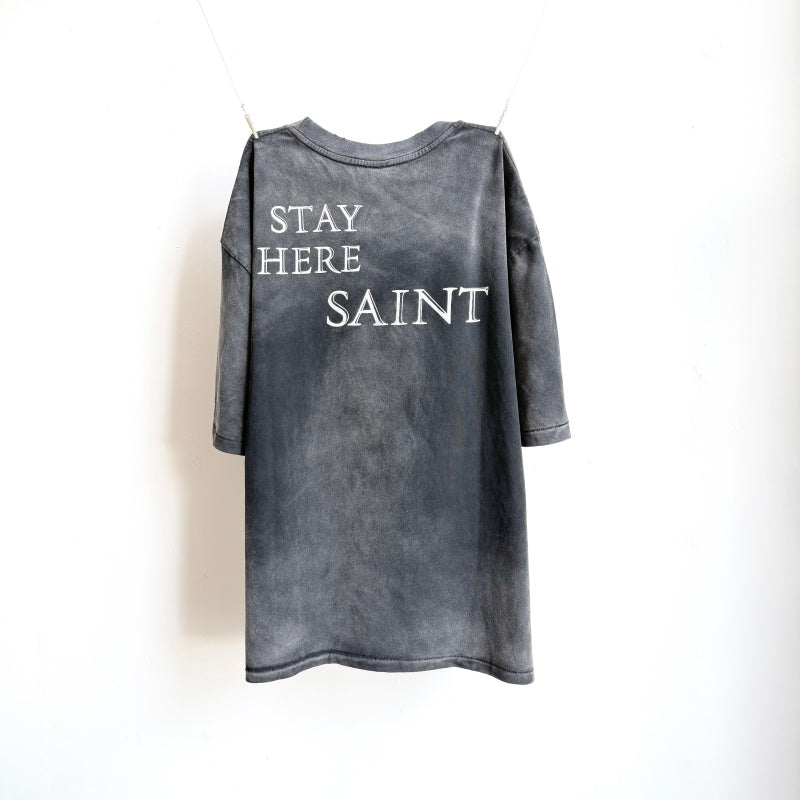 Unisex Vintage T Shirts Saint × STAR WARS Collaboration T-Shirt â€?Darth Vader Reflection Print. Features authentic 280g heavyweight fabric that retains its quality after washing, vintage single-stitch and blind-stitch construction, and a combination