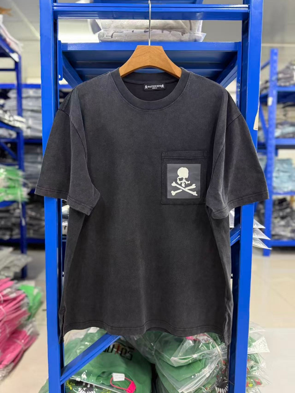 Vintage style washed summer wear T shirt Red tape 260G pure cotton high-quality streetwear