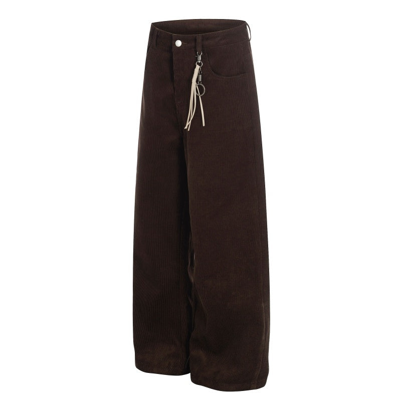 American-style streetwear harem pants Relaxed Silhouette Keychain Detail Outfit