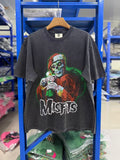 Vintage style washed summer wear T shirt Santa Claus skull 260G pure cotton high-quality streetwear
