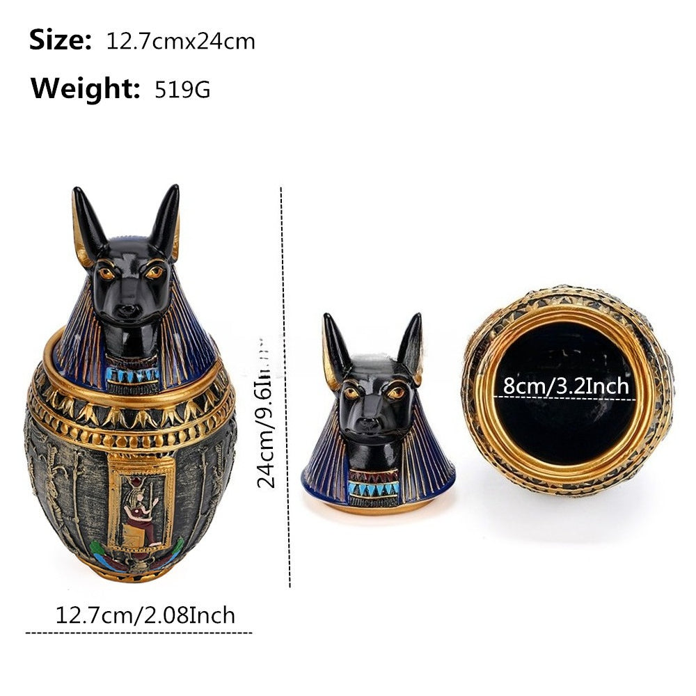 Pet Urn Egyptian Pharaoh Pet Urn Old Gods Protect Anubis God Dog Death Urn Cat Jar Ornament