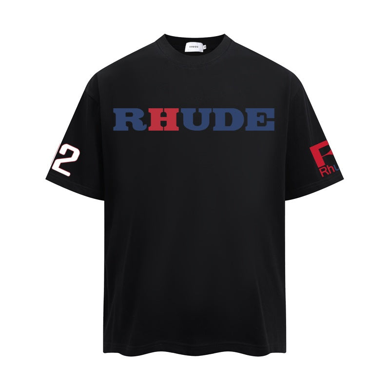 RHUDE T Shirts Varsity Sleeve Number Graphic