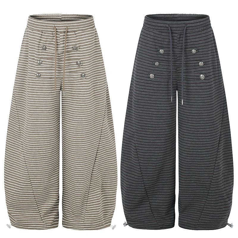 American-style streetwear harem pants Wavy rib fabric baggy street fit