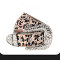 Hip-hop punk rhinestone belt punk leopard print