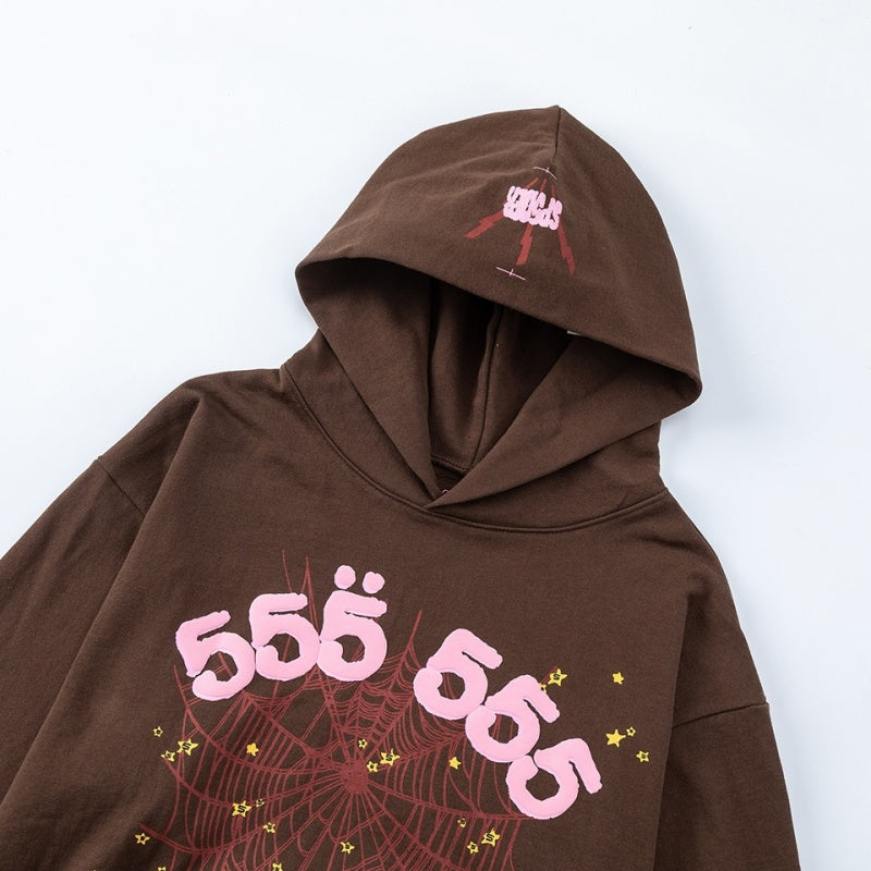 Spiderweb hoodie & sweatpants 2 piece set High-quality pure cotton for autumn and winter