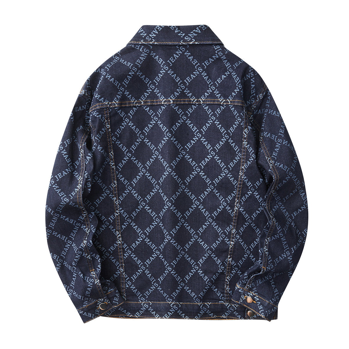 Denim Jacket & Jeans High-Street Trend Retro Casual Matching Monogram Typography Trucker Jacket and Slim-Fit Pants Outfit (jacket and jeans must be purchased separately.)
