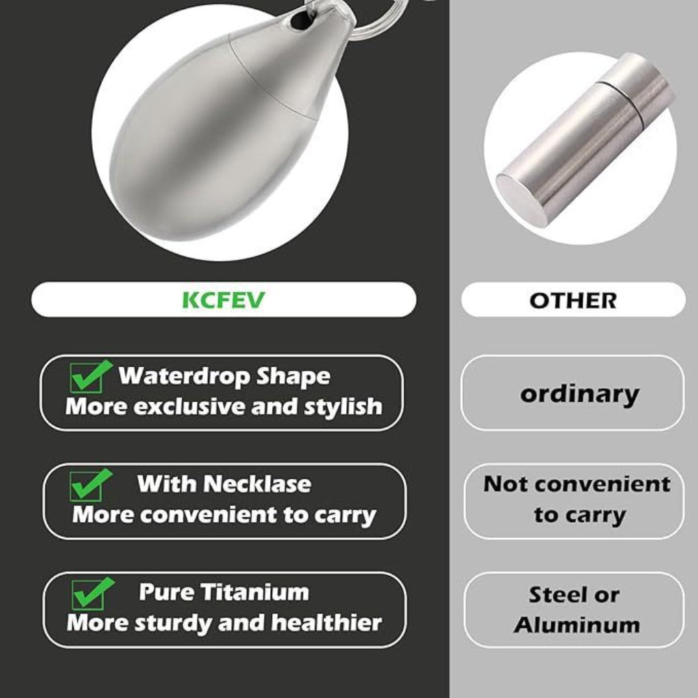 Pet Urn Pure Titanium Water Drop Bottle Waterproof Sealed Pendant Burnt Blue Modern Simple Storage Bottle Ashes Storage Jar