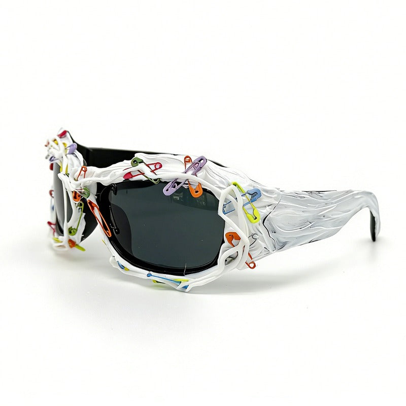 Trendy punk glasses millennium style paper clips