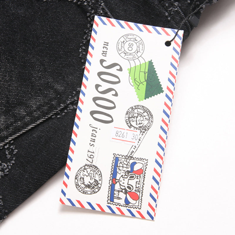 Mens Fashion Jeans Chain embroidery S8261# Pure cotton high quality