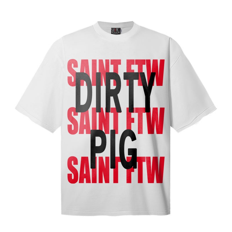 Saint Michael T Shirts High Contrast Red & Black Typography Streetwear Artwork