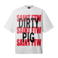 Saint Michael T Shirts High Contrast Red & Black Typography Streetwear Artwork