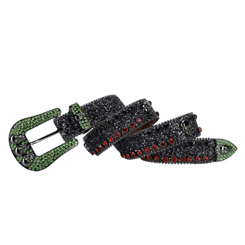 Hip-hop punk rhinestone belt baita man